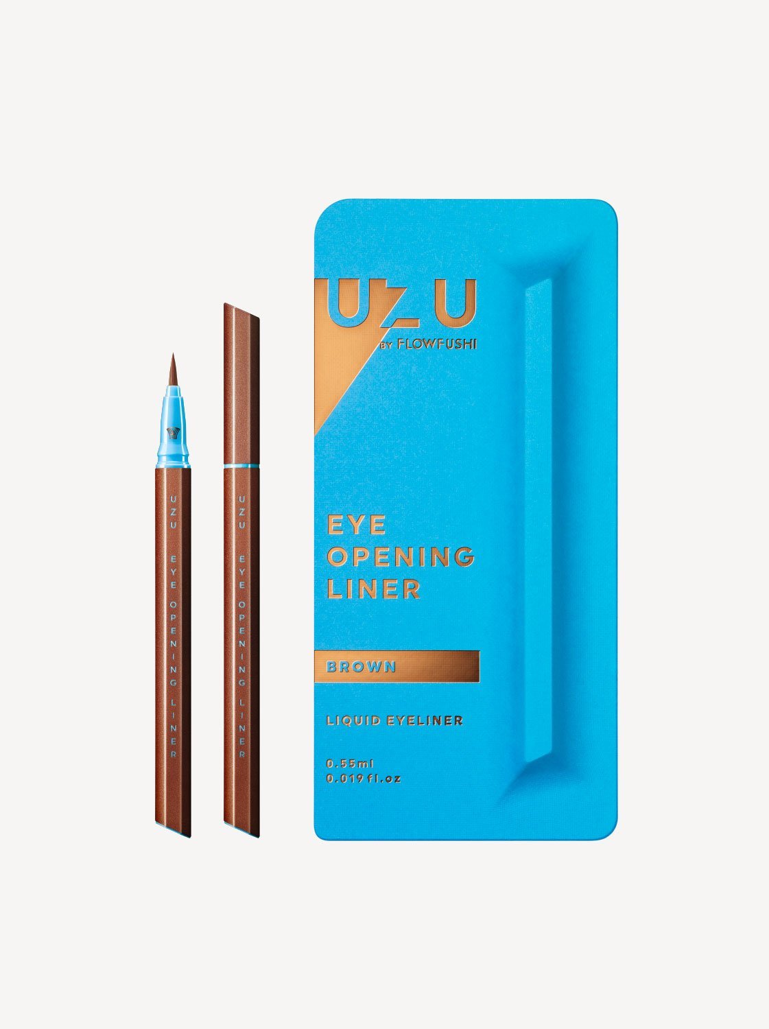 Flow Fushi UZU Eye Opening Liner Liquid Eyeliner(Brown) - Blue Pk