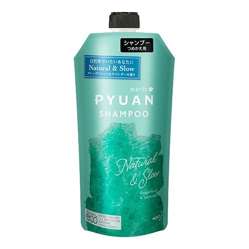 Kao Merit Pyuan Shampoo 340ml Natural & Slow (Refill) 