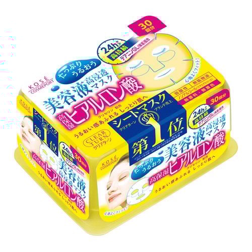 Kose Clear Turn Essence Facial Mask with Hyaluronic Acid 30pcs - 