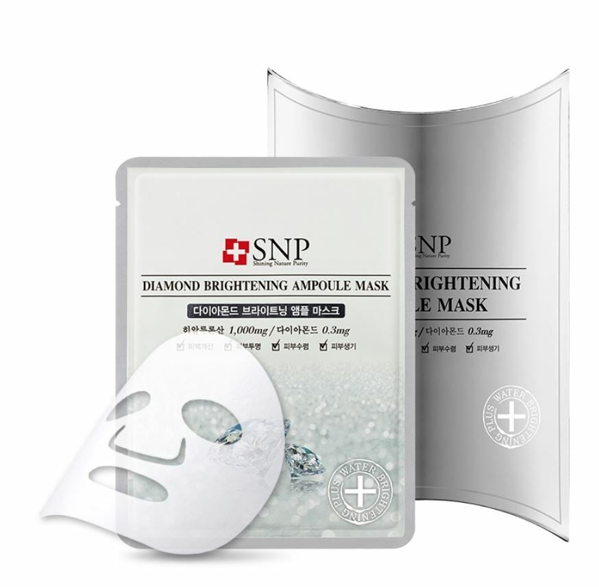 SNP Diamond Brightening Ampoule Mask 10pcs - Silver
