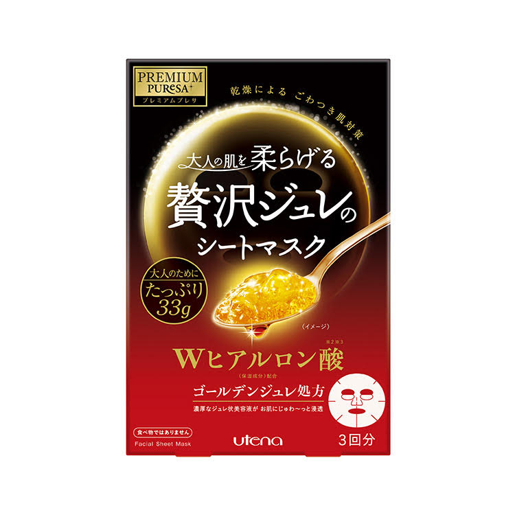 Utena Premium Puresa Golden Jelly Mask 3pcs - Hyaluronic Acid (Red)