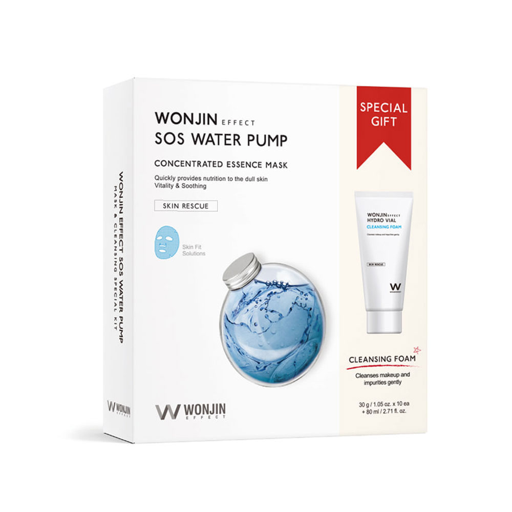 Wonjin Effect SOS Water Pump Mask & Cleansing Special Kit (10pcs) Special Set - Blue